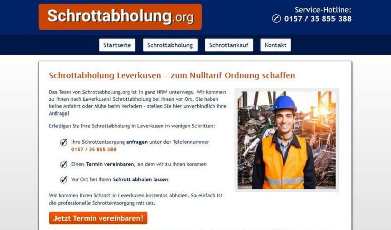 Schrotthändler in Leverkusen helfen Ihnen gerne! Schrottabholung für Privat und Firmenkunden Leverkusen
