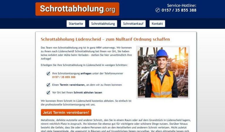 Schrottabholung in Lüdenscheid – Altmetall und andere Schrottelemente ganz einfach und unkompliziert abholen lassen.