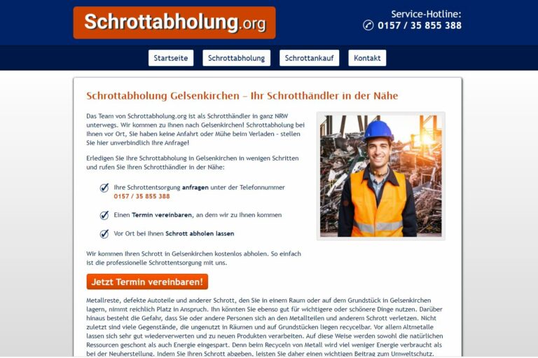 Die Schrottabholung Gelsenkirchen sammelt Altmetallschrott im gesamten Stadtgebiet von Gelsenkirchen ein