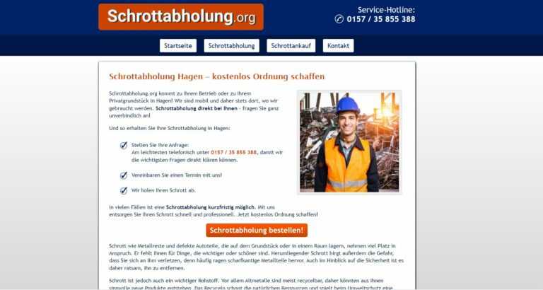 Kostenlose Schrottabholung in Hagen: Altmetalle, Buntmetalle und Mischschrott