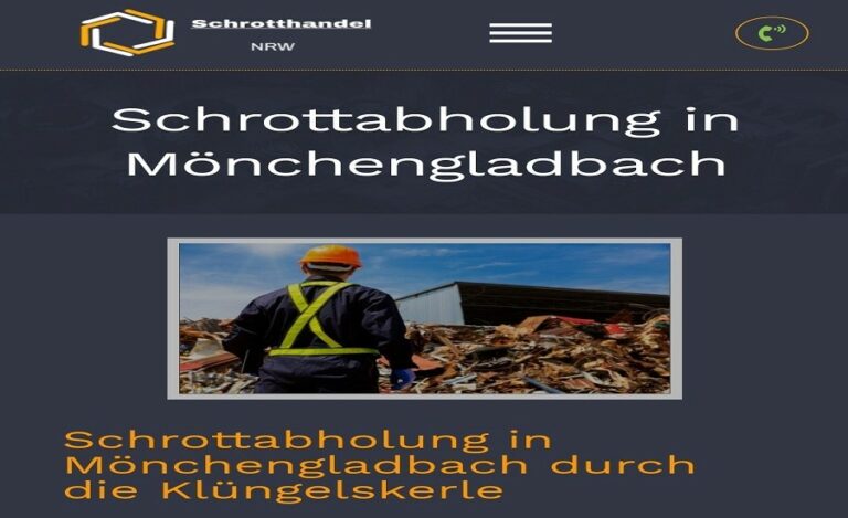 kostenlos und professionellen Schrottabholung Mönchengladbach und Umgebung durch unseren mobile Schrotthändler