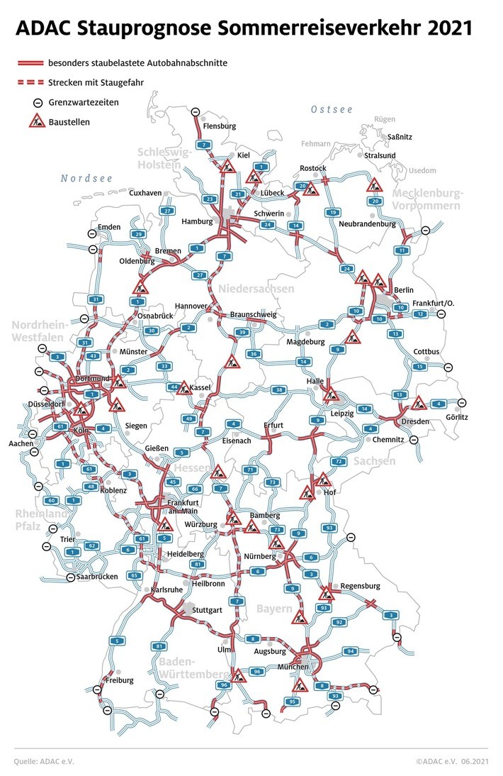 Fünf Bundesländer starten jetzt in die Ferien / Stauprognose für 23. bis 25. Juli