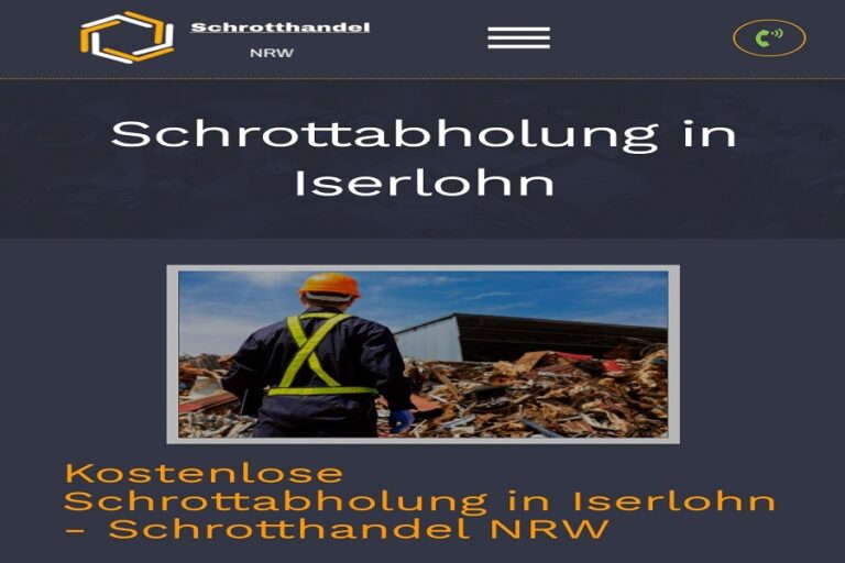 Die Schrottabholung Iserlohn und Umgebung ist ihr Spezialist professionelle Schrottentsorgung