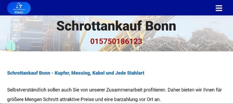 Attraktiven Preisen für Ihren Schrott auch einen umfangreichen Service bei der Schrottankauf in Bonn.