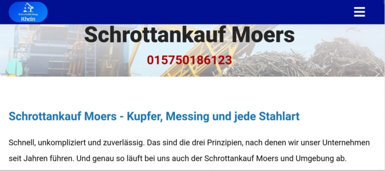 wir Kaufen Schrott und Altmetalle zu gute preise Dierekt vor Ort in Moers & Umgebung