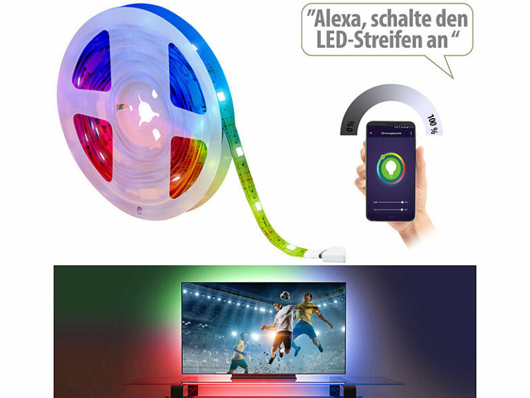 Luminea Home Control WLAN-RGB-LED-Streifen WRL-34