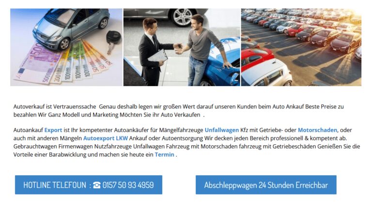Autoankauf Wiesbaden kauft nicht nur defekte Autos oder Fahrzeuge ohne TÜV, sondern zahlt auch für gute Gebrachtfahrzeuge in einem tadellosen Zustand maximalen Preis